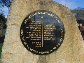 Greenwich Meridian Marker; England; Cambridgeshire; Somersham